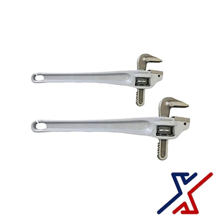X1 Tools 14 & 18 Aluminum Pipe Wrench with a 90 Degree Head Offset Set of 2 X1E-HAN-WRE-PIP-9060x1